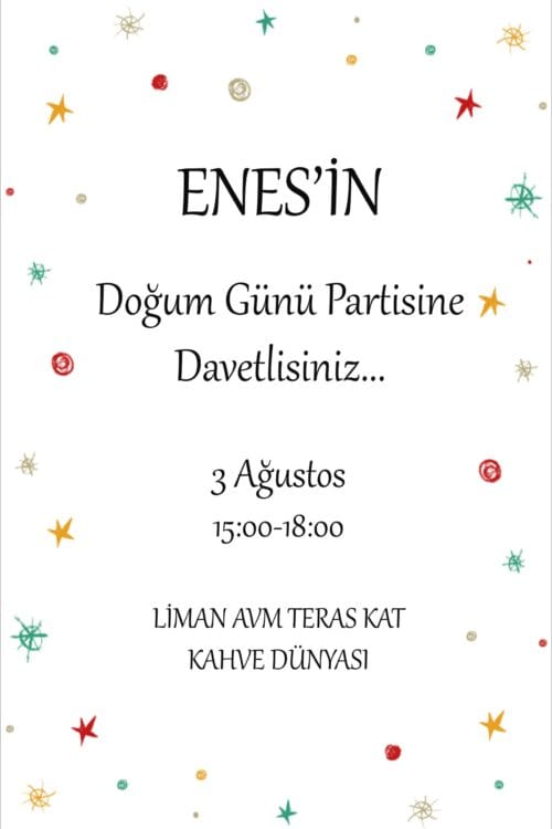 Doğum Günü Davetiyesi 200 08