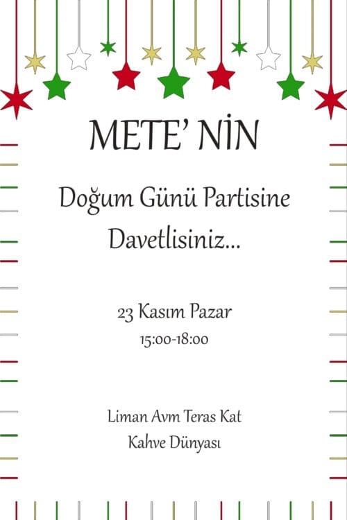 Doğum Günü Davetiyesi 201 03