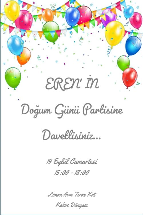 Doğum Günü Davetiyesi 203 02