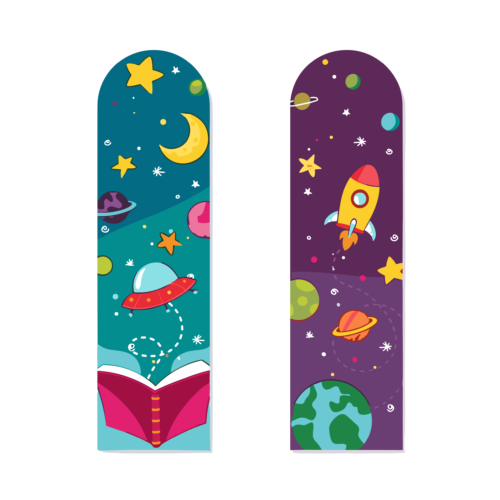 2'li Uzay Temalı Kitap Ayracı