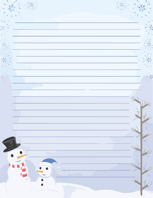 Kardan Adam Temalı Not Sayfası (25 Sayfa)