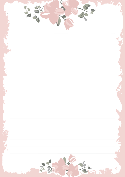 Pembe Çiçekli Not Sayfası (25 Sayfa)