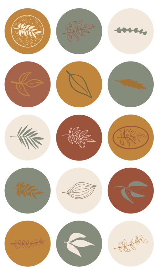 Yuvarlak Yaprak Desenli Sticker