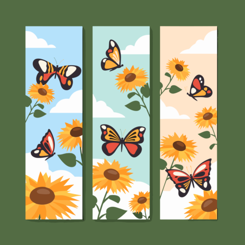 3'lü Kelebekli Kitap Ayracı