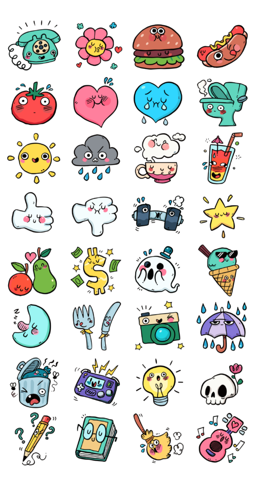 Nesneler Sevimli Emoji Sticker