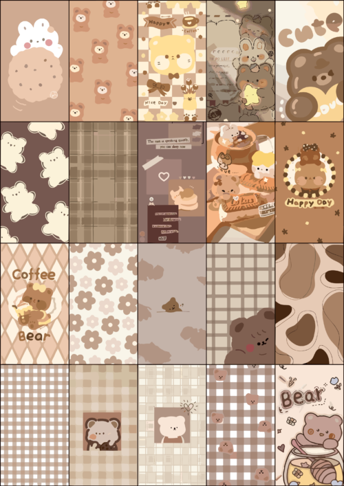 Desenli Kahverengi Sticker